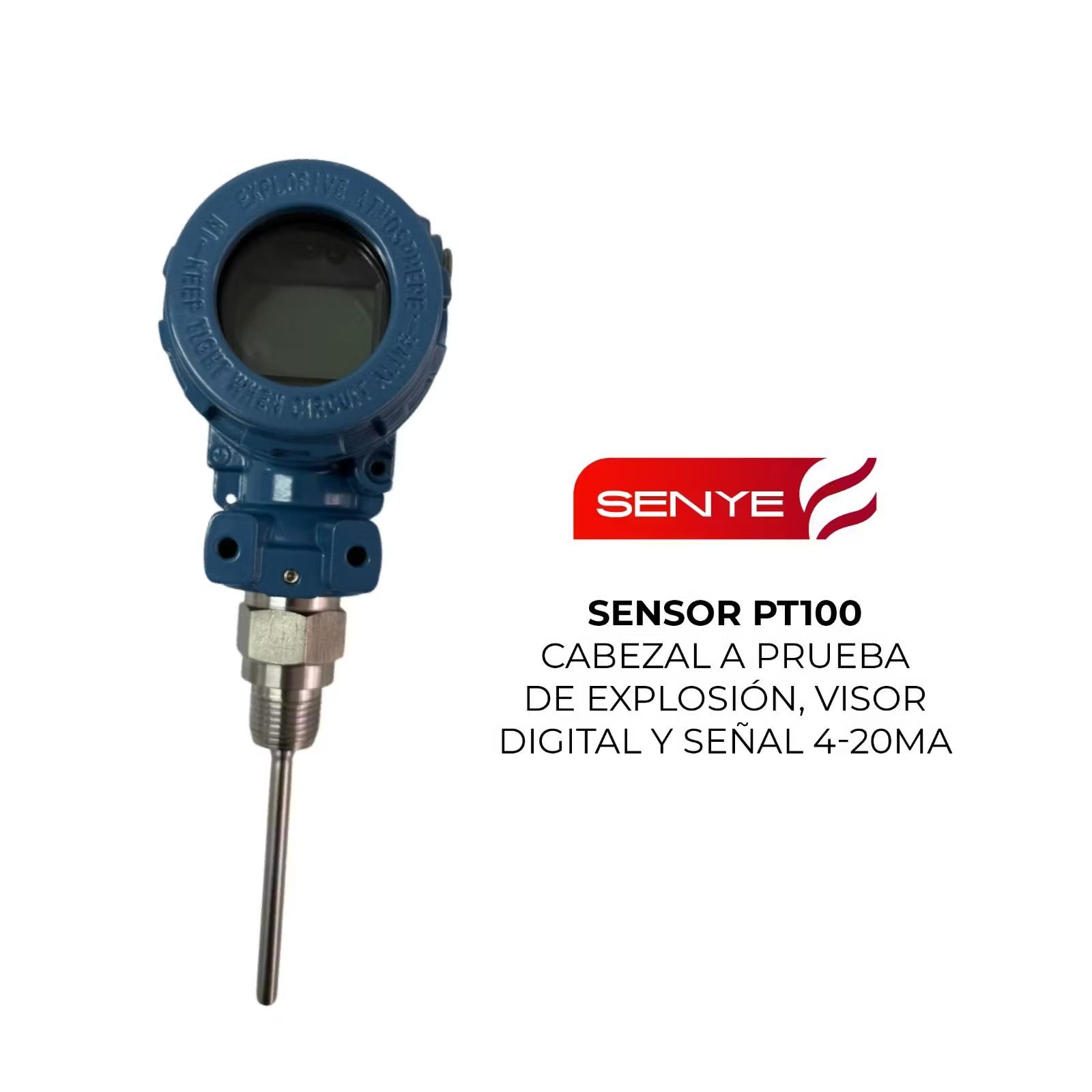 Sensor PT100 con Cabezal de Aluminio