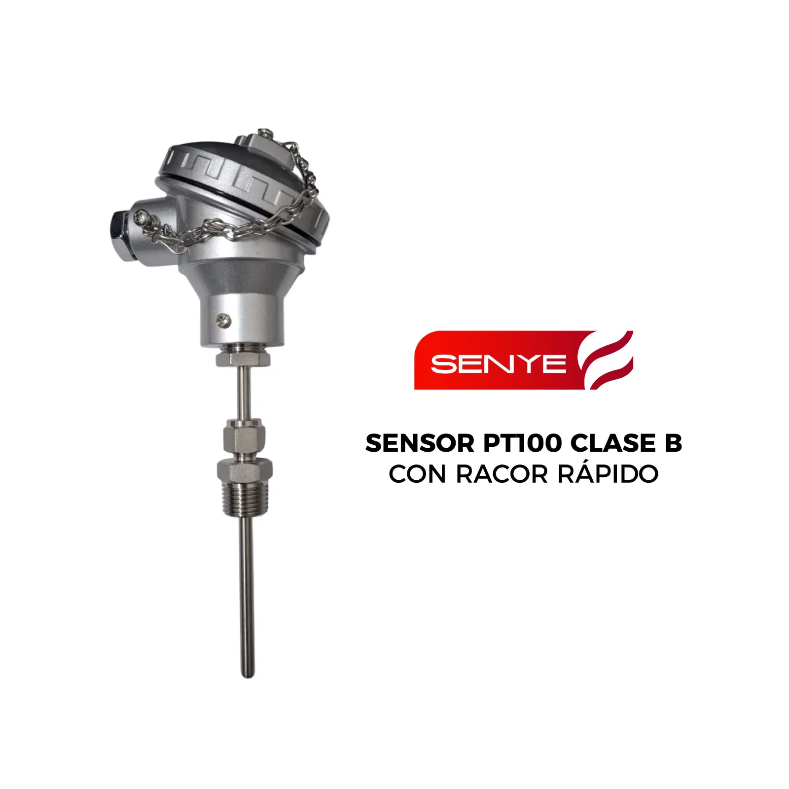 Sensor PT100 Clase B con Racor Rápido