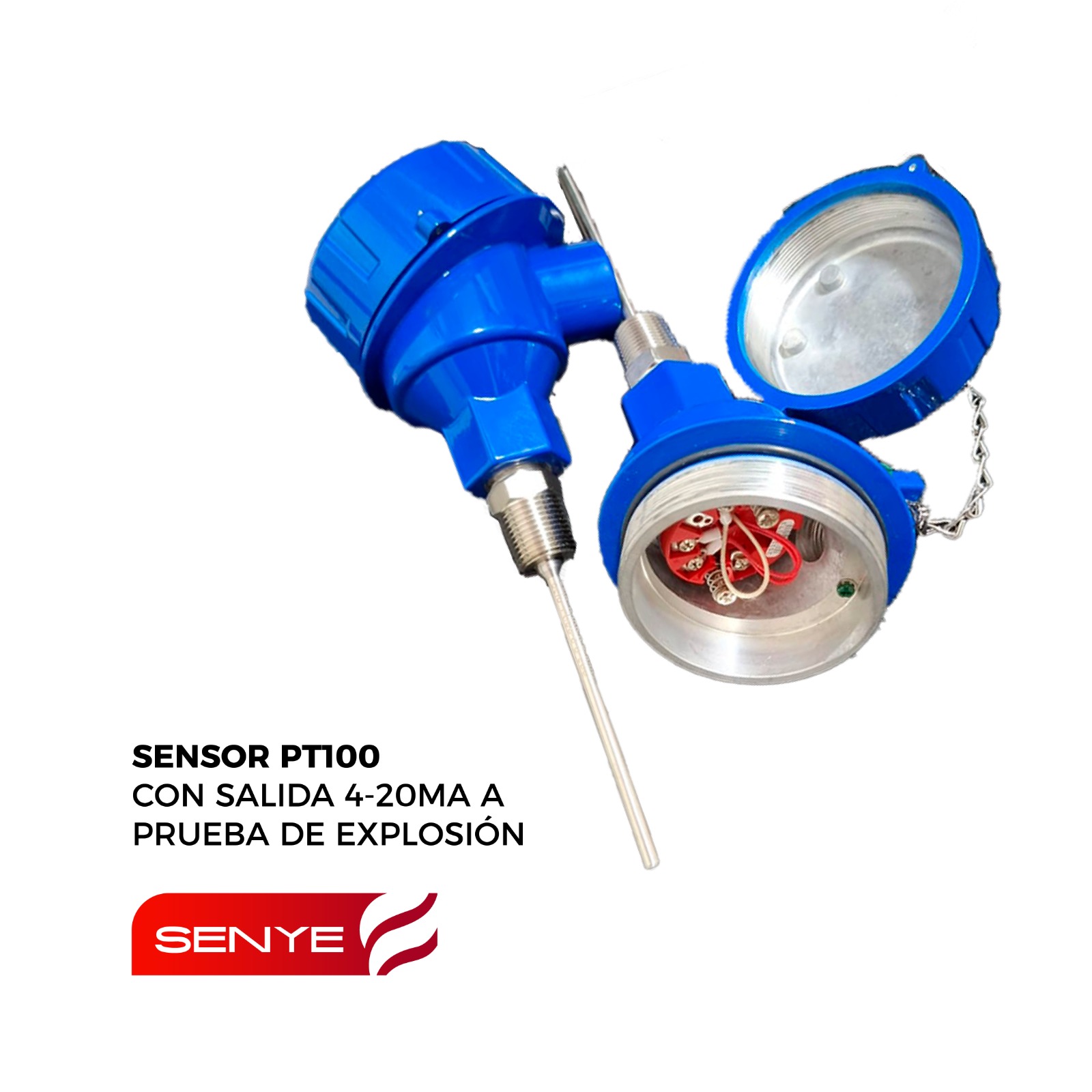 Sensor PT100 con salida 4–20 mA a prueba de explosión